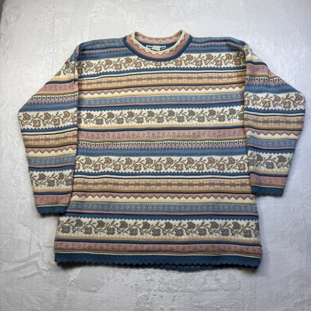 VTG Jennifer Moore Womens Knit Sweater Sz XL USA Made Acrylic See Pics